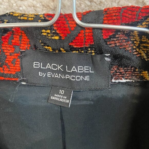 Black Label‎ by Evan Picone Vibrant Red & Black Blazer Jacket - Floral - Picture 5 of 10